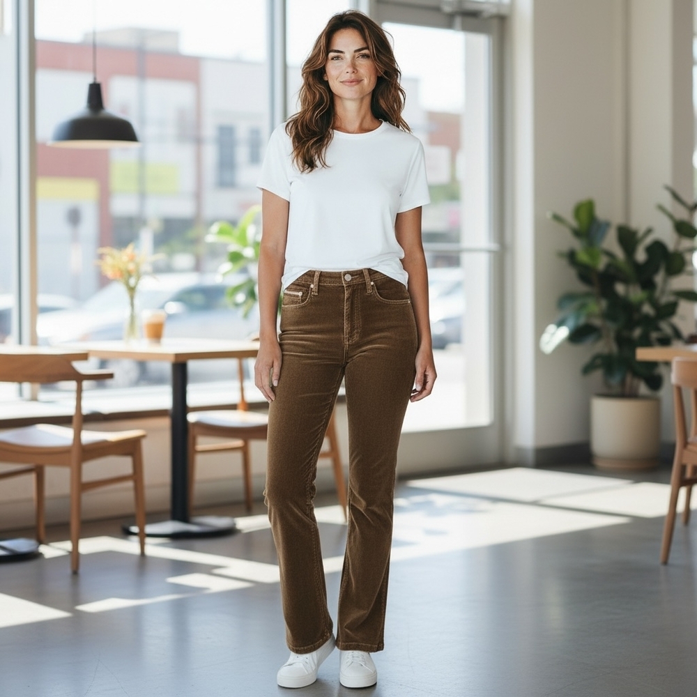 Dolce Gabbana Brown Cotton Velvet Corduroy Jeans Chameleon Color Women 8